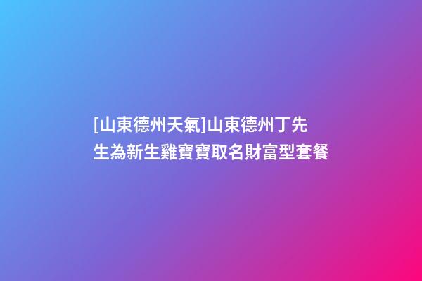 [山東德州天氣]山東德州丁先生為新生雞寶寶取名財富型套餐-第1張-公司起名-玄機派